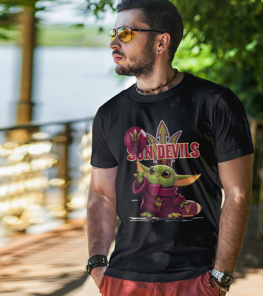 Yoda Arizona State Sun Devils Balloon And Football T-Shirt