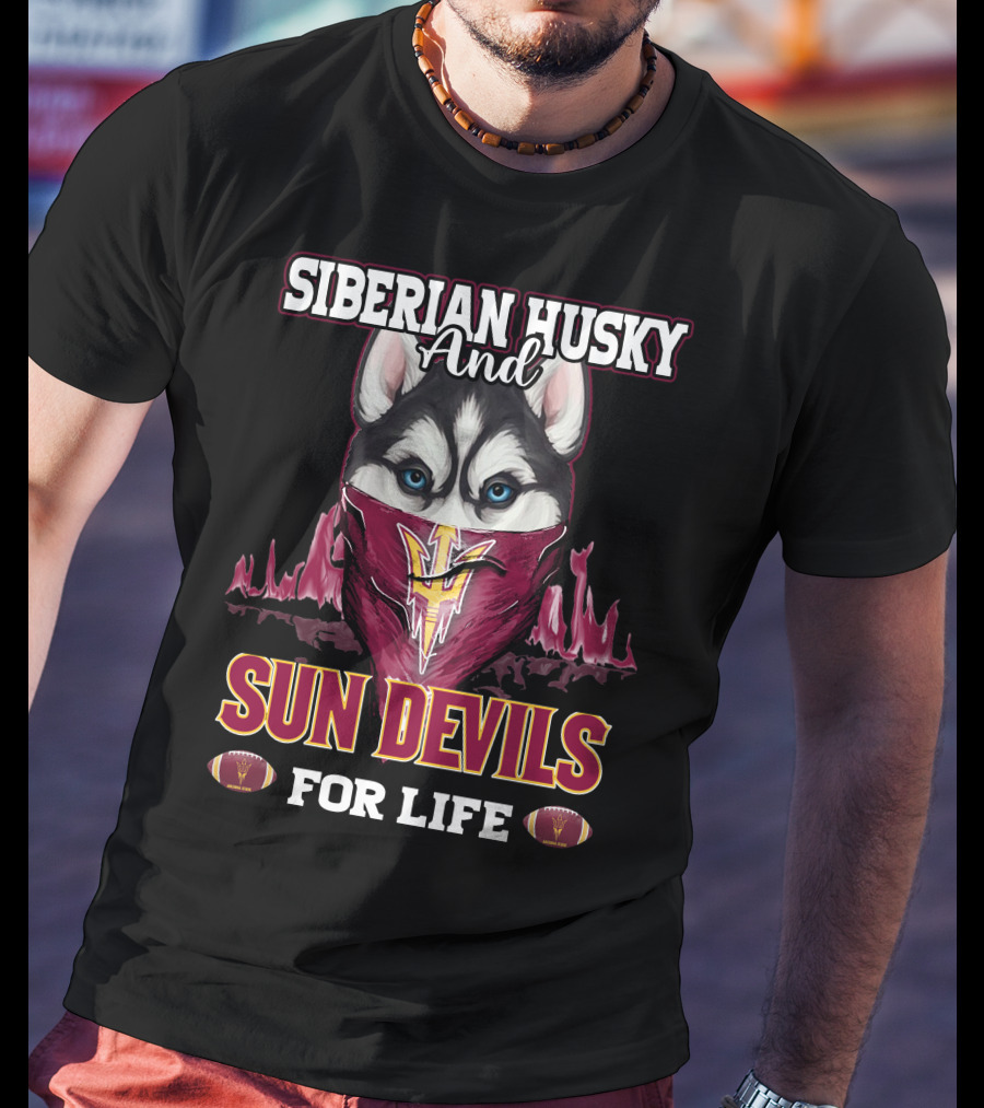 Siberian Husky And Sun Devils For Life T-Shirt