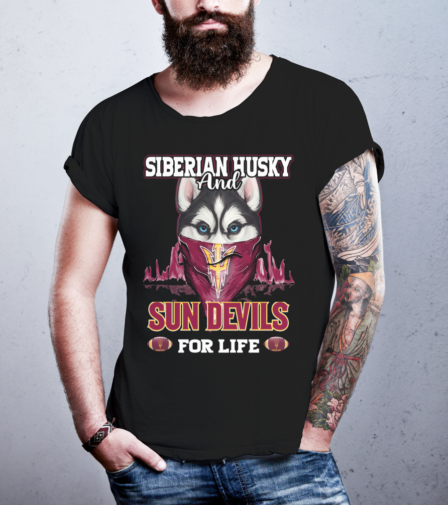 Siberian Husky And Sun Devils For Life T-Shirt
