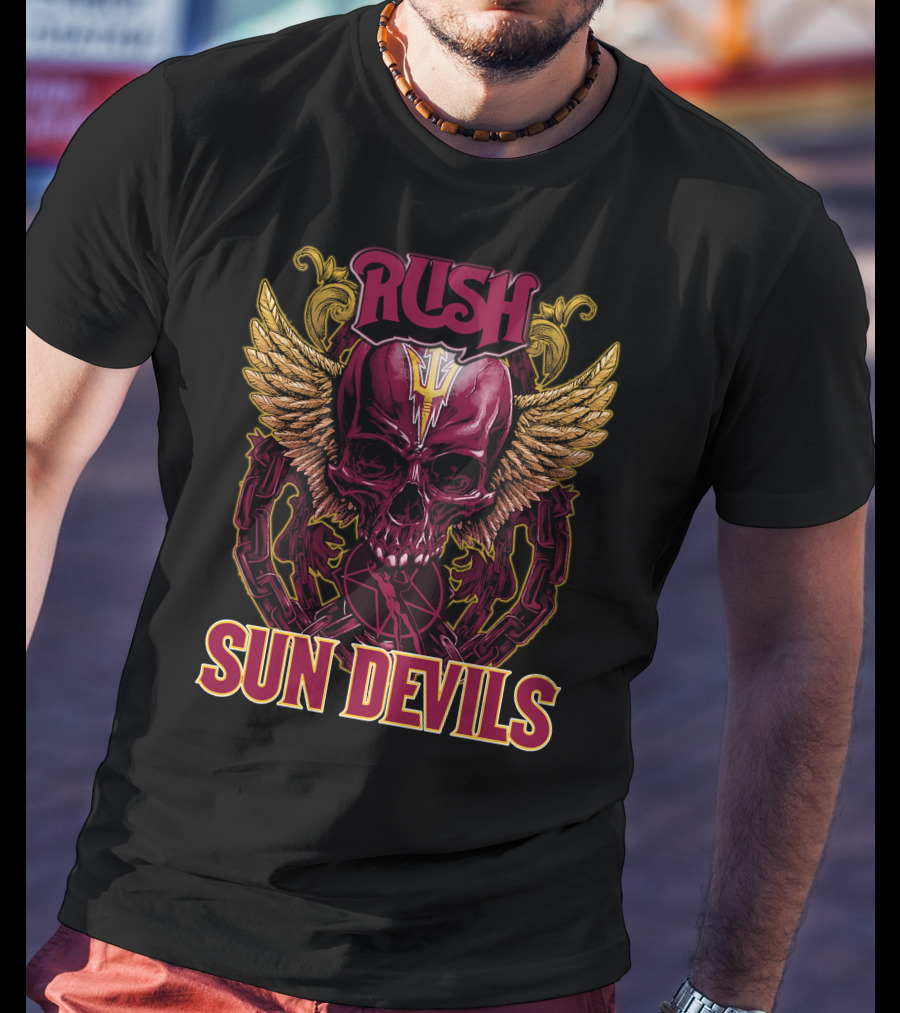 Rush Sun Devils Skull And Wings T-Shirt