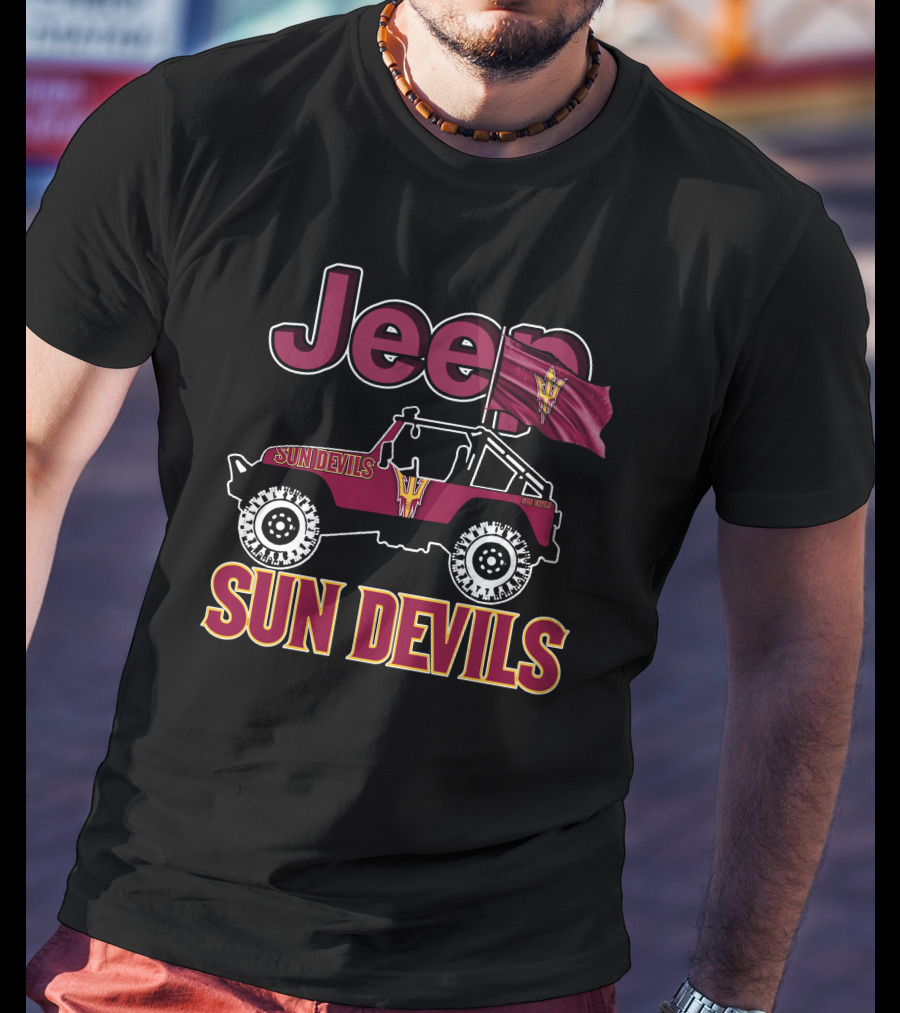 Jeep Sun Devils Arizona State University 4x4 Off-Road Vehicle T-Shirt