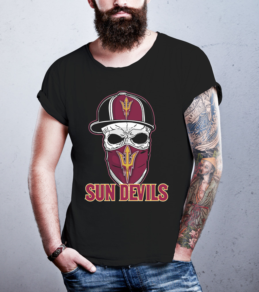 Sun Devils Skull Hat Mask T-Shirt