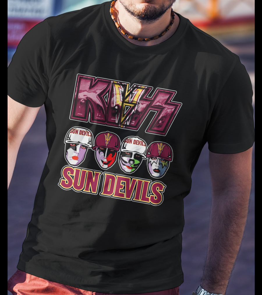 KISS Sun Devils Facepaint Caps T-Shirt