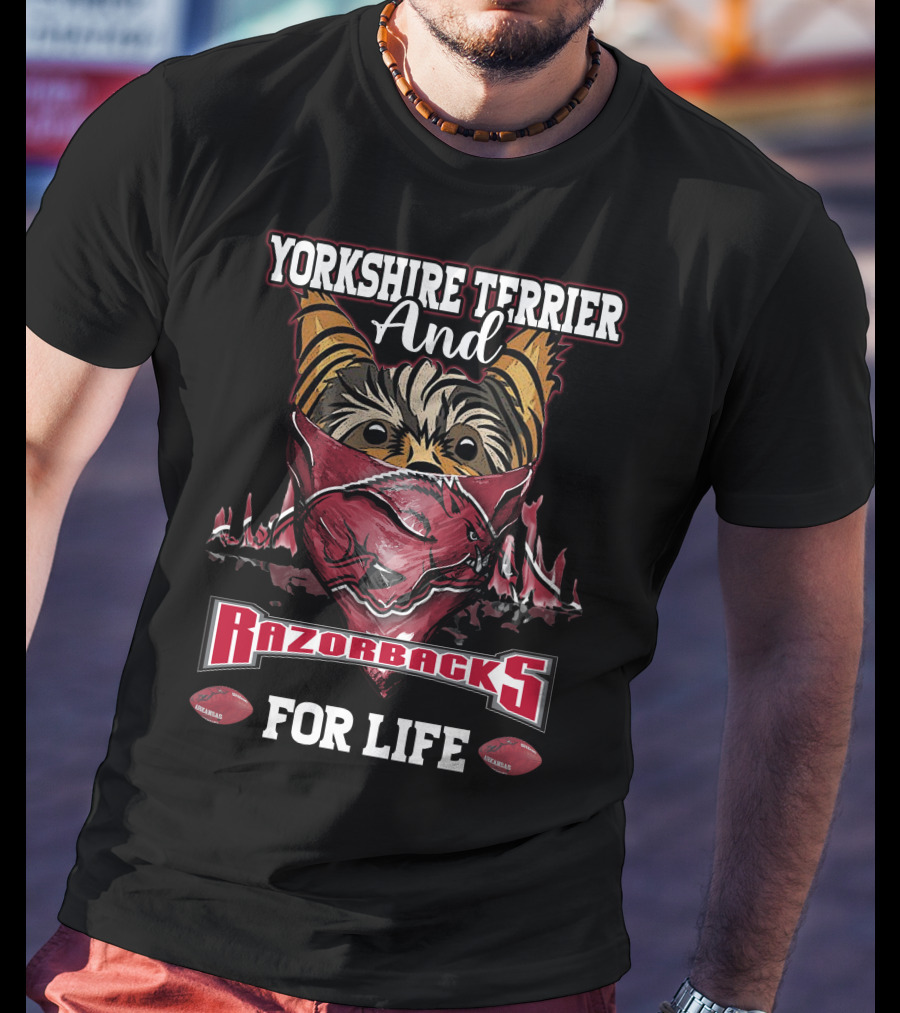 Yorkshire Terrier And Razorbacks For Life T-Shirt