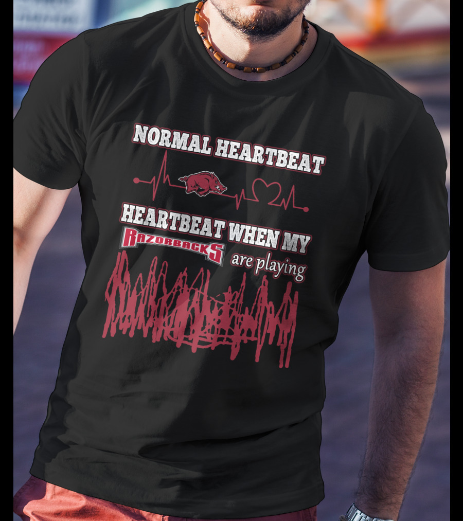Normal Heartbeat Heartbeat When My Razorbacks Are Playing T-Shirt