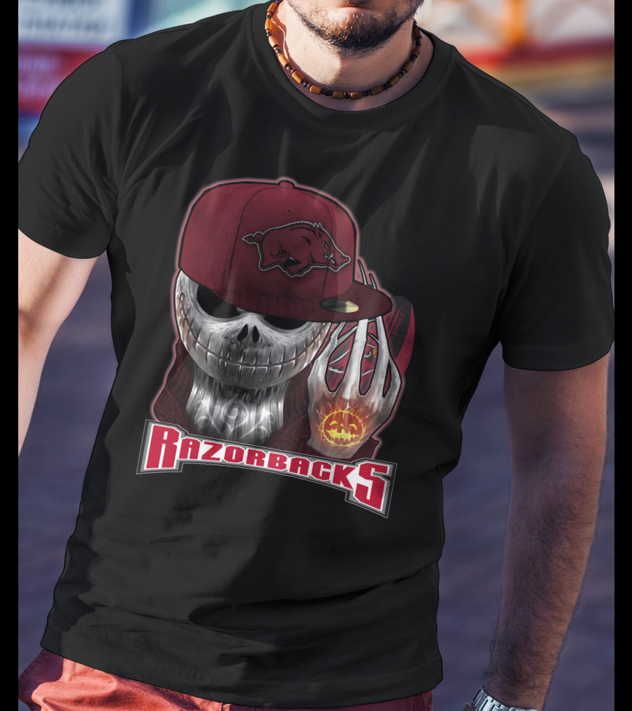 Jackskull Razorbacks Halloween Arkansas T-Shirt