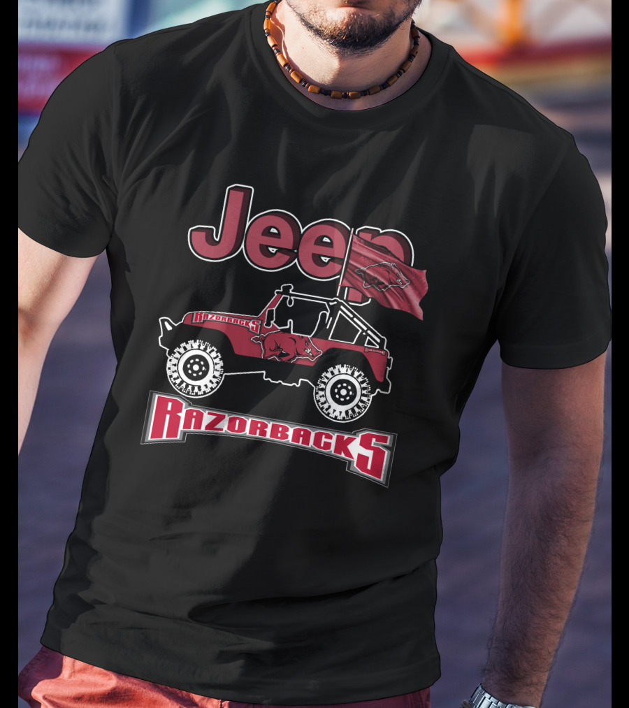 Jeep Arkansas Razorbacks Off-Road Enthusiast Spirit T-Shirt