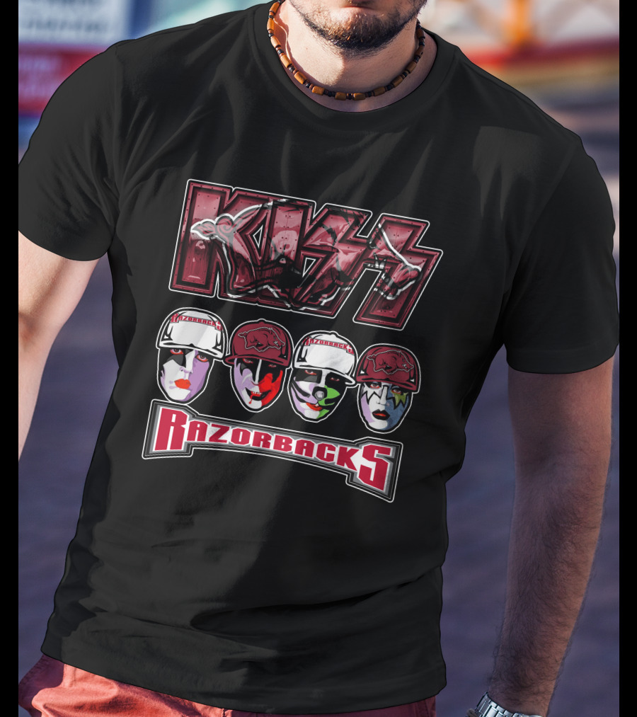 Kiss Arkansas Razorbacks Face Paint T-Shirt