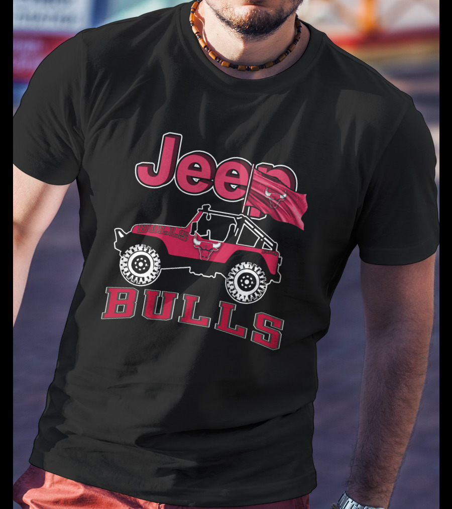 Jeep Bulls Chicago Bulls Flag T-Shirt