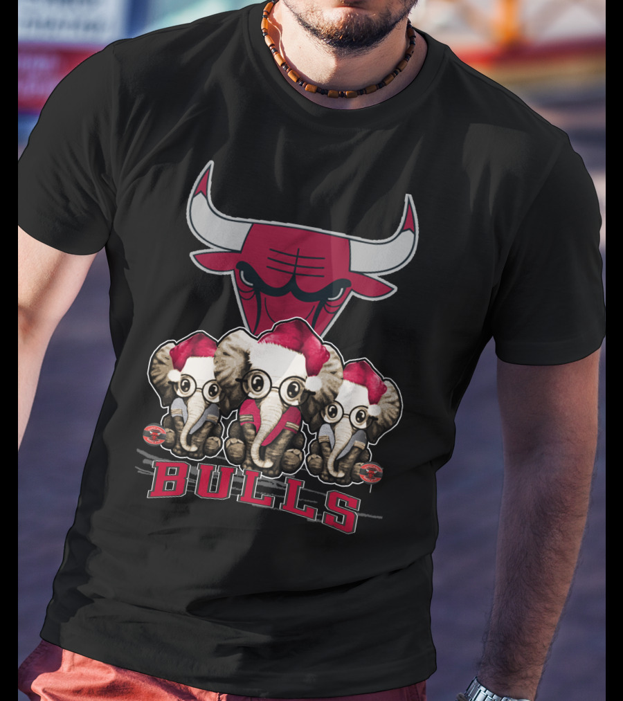 Elephant Christmas Chicago Bulls Holiday Trio T-Shirt