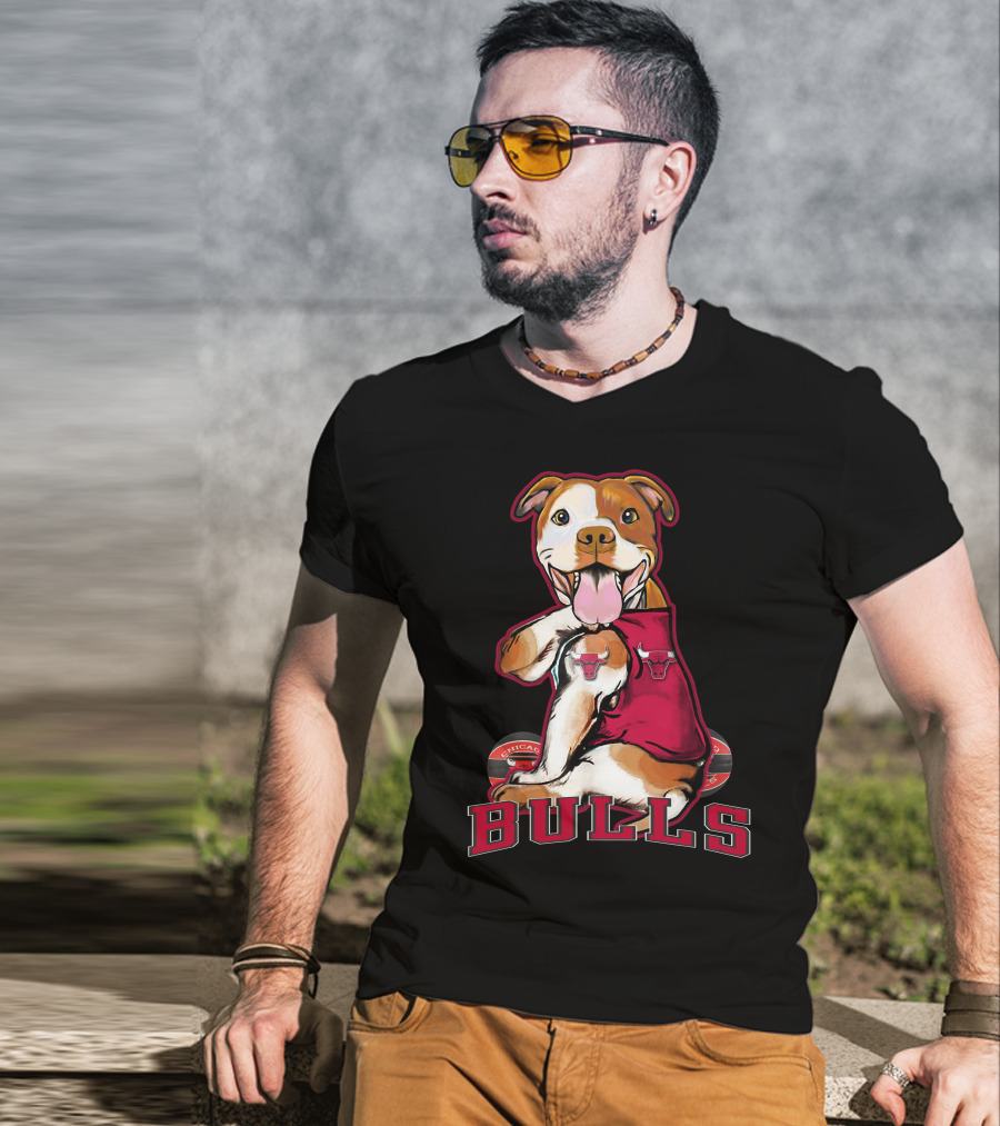 Pittbull Chicago Bulls Basketball Mascot T-Shirt