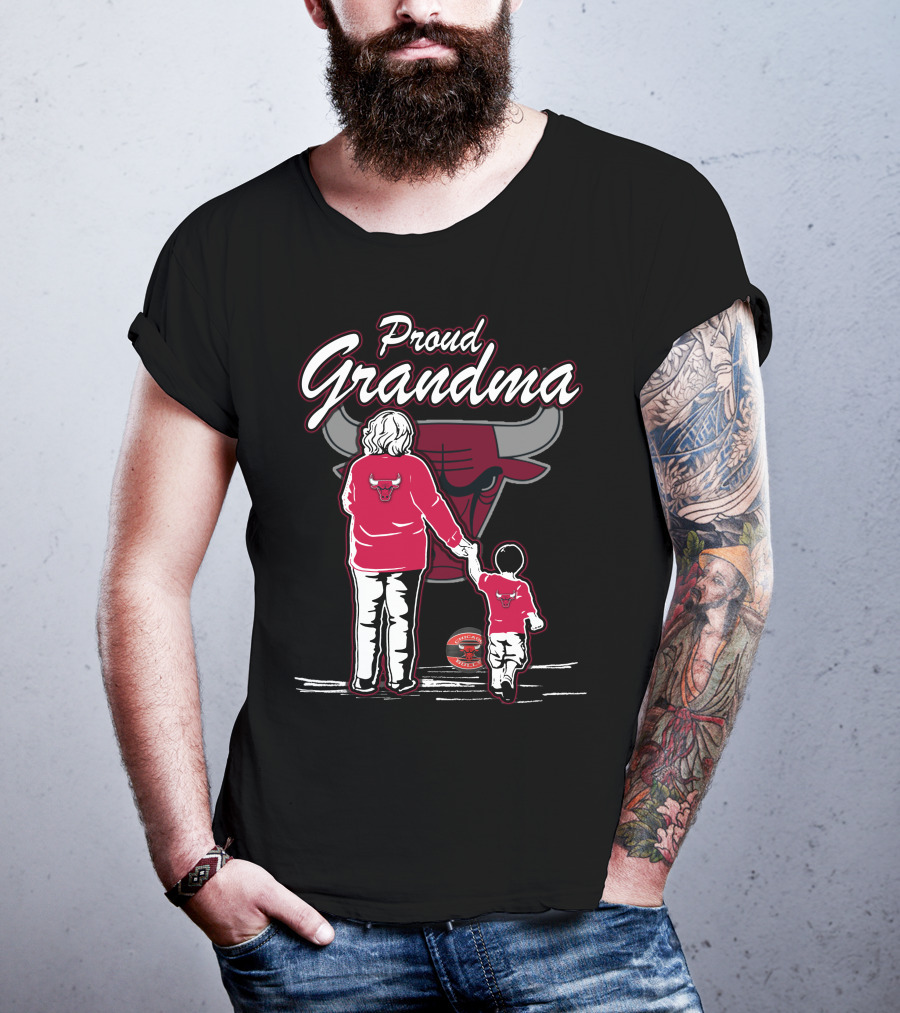 Proud Grandma Chicago Bulls Mom And Child Bulls T-Shirt
