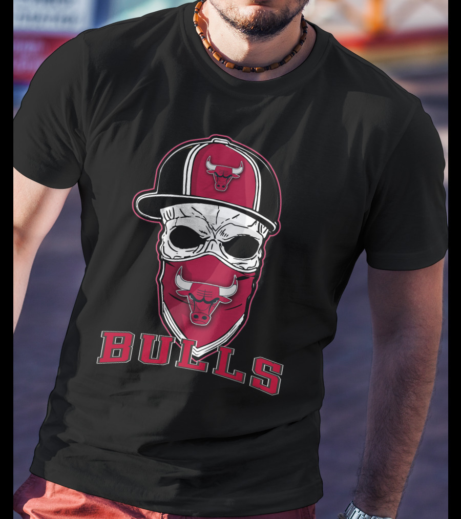 Bulls Skull With Cap And Mask T-Shirt