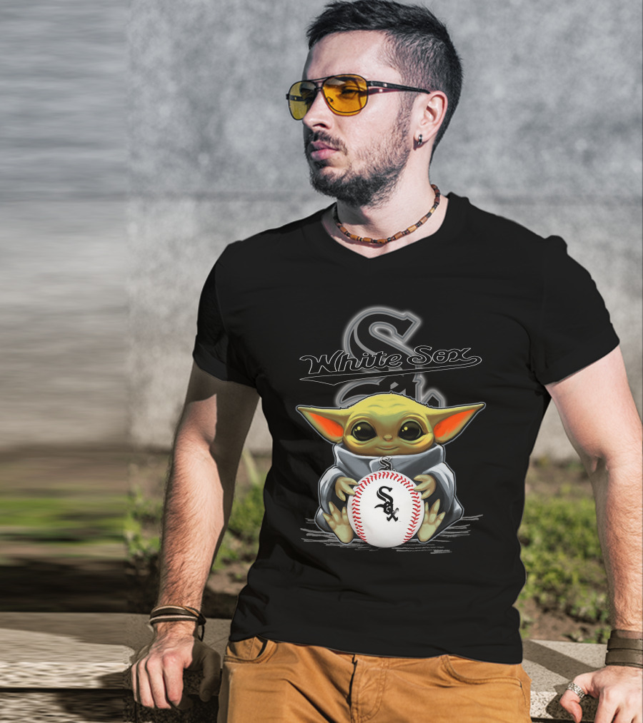 White Sox Yoda Baseball Sox Logo Star Wars Crossover T-Shirt