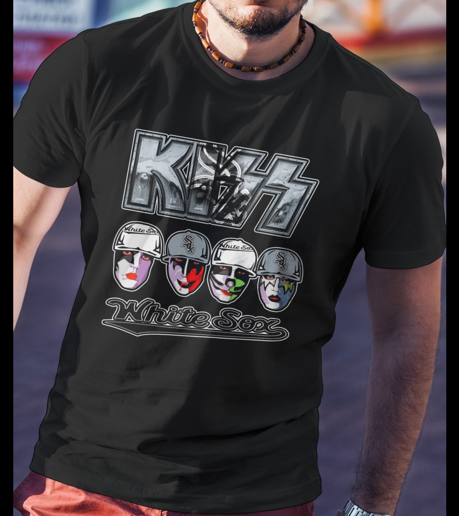 KISS Chicago White Sox Makeup Baseball Crossover T-Shirt