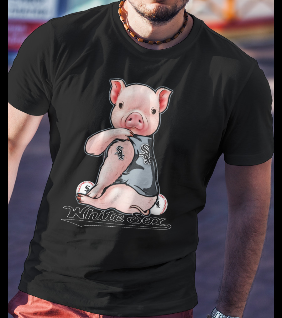 Pig White Sox Baseball Apparel Chicago T-Shirt