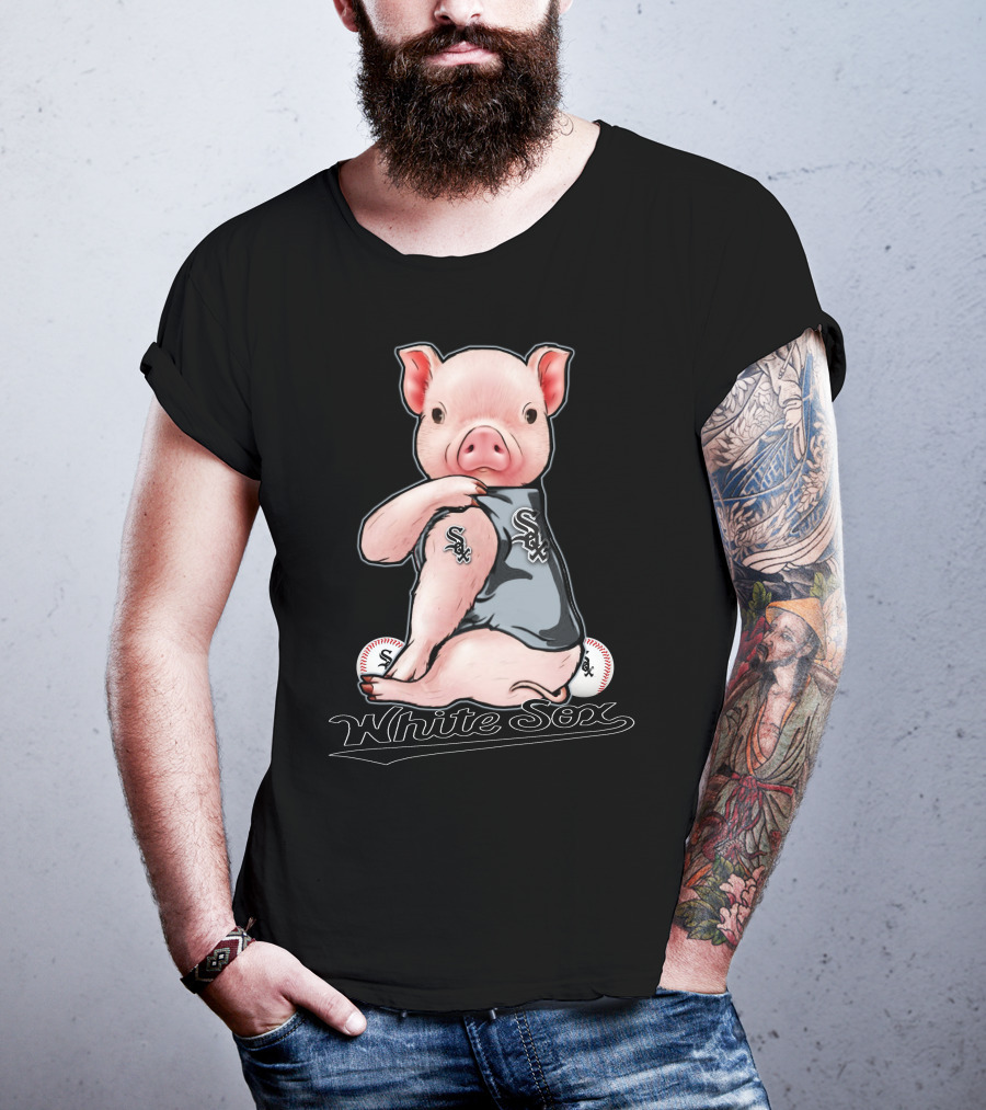 Pig White Sox Baseball Apparel Chicago T-Shirt