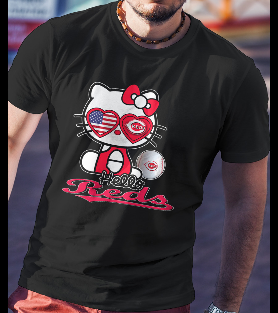 Hello Kitty Reds Cincinnati Baseball America T-Shirt