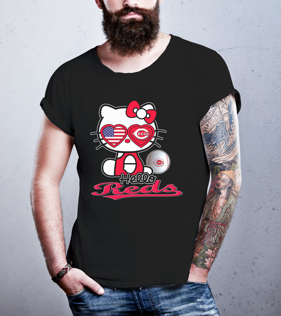 Hello Kitty Reds Cincinnati Baseball America T-Shirt