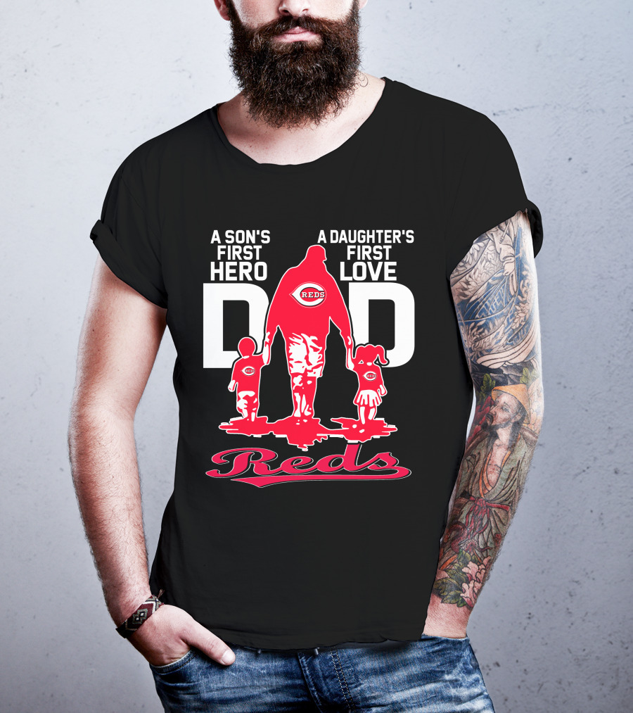 A Son's First Hero A Daughter's First Love Dad Reds T-Shirt