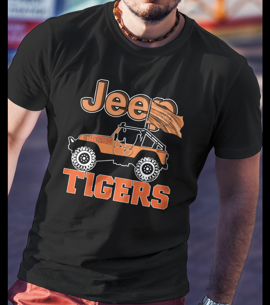 Jeep Clemson Tigers Flag Vehicle T-Shirt