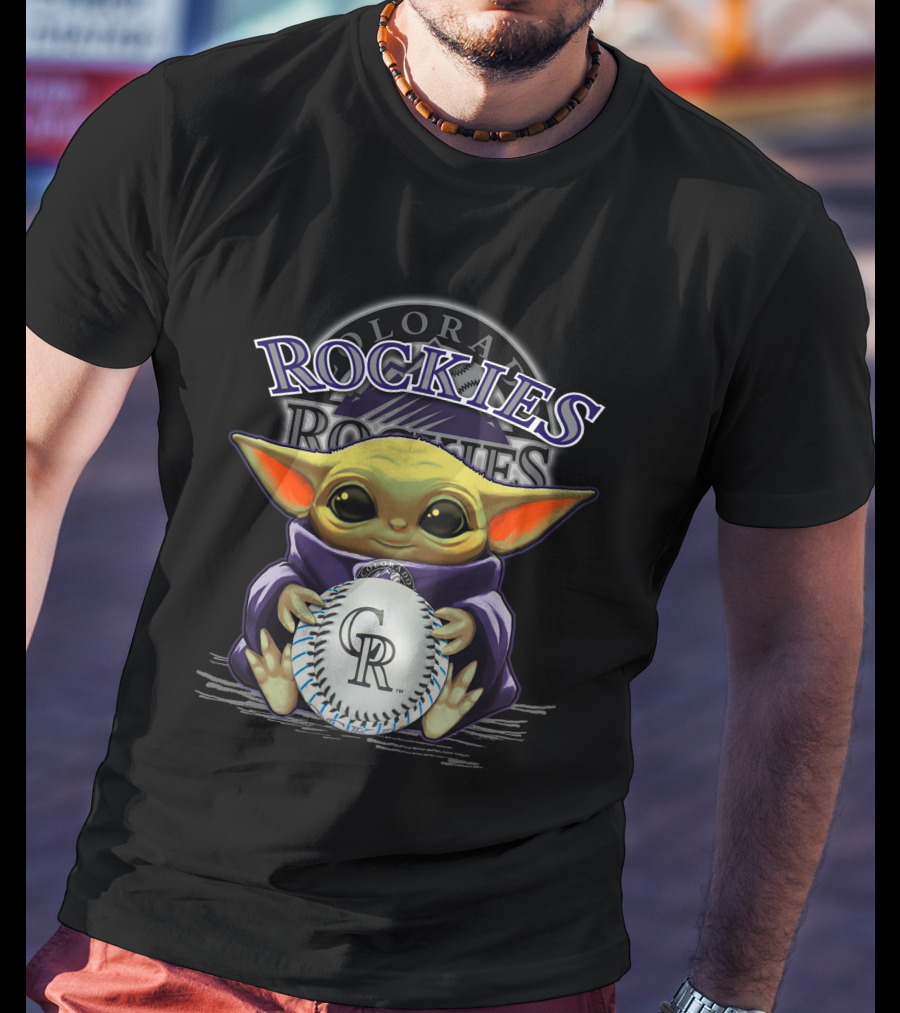 Colorado Rockies Yoda With Baseball T-Shirt