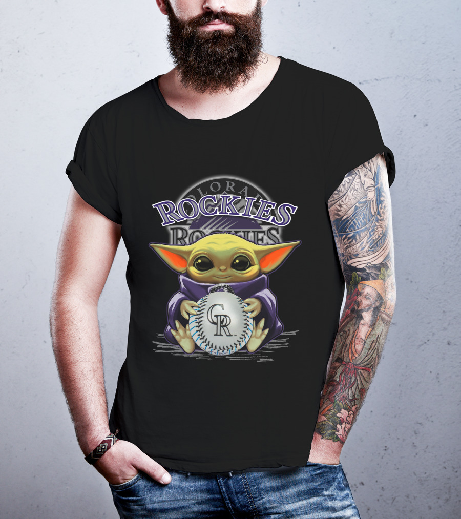Colorado Rockies Yoda With Baseball T-Shirt