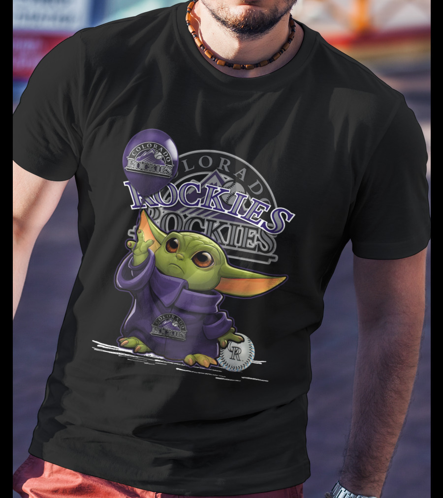 Yoda Colorado Rockies MLB Baseball T-Shirt