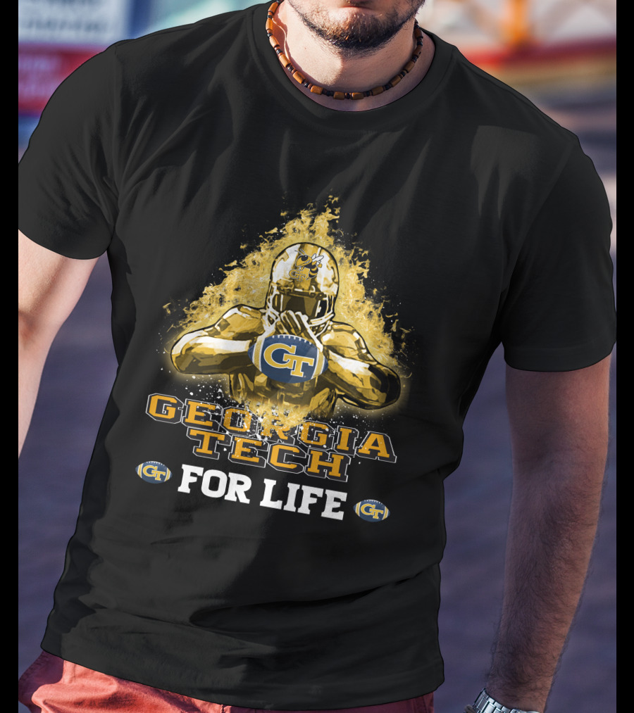 Georgia Tech GT Yellow Jackets Football Helmet For Life T-Shirt