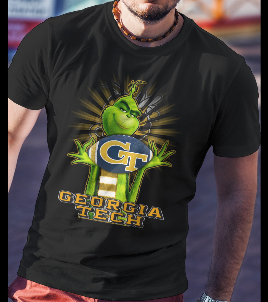 Grinch Georgia Tech Yellow Jackets GT Football T-Shirt