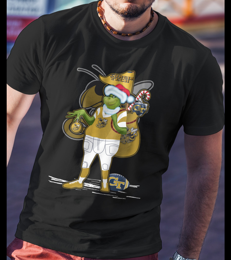 Grinchxmas Georgia Tech Yellow Jackets Holiday Cheer T-Shirt