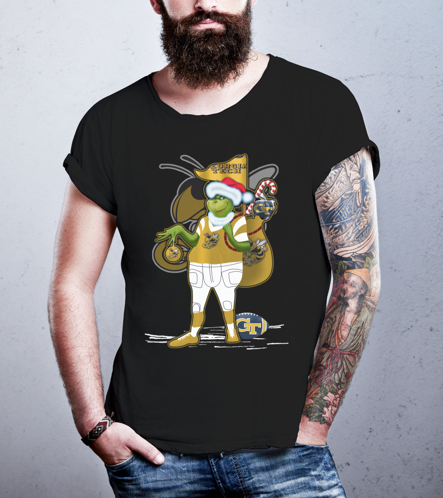 Grinchxmas Georgia Tech Yellow Jackets Holiday Cheer T-Shirt