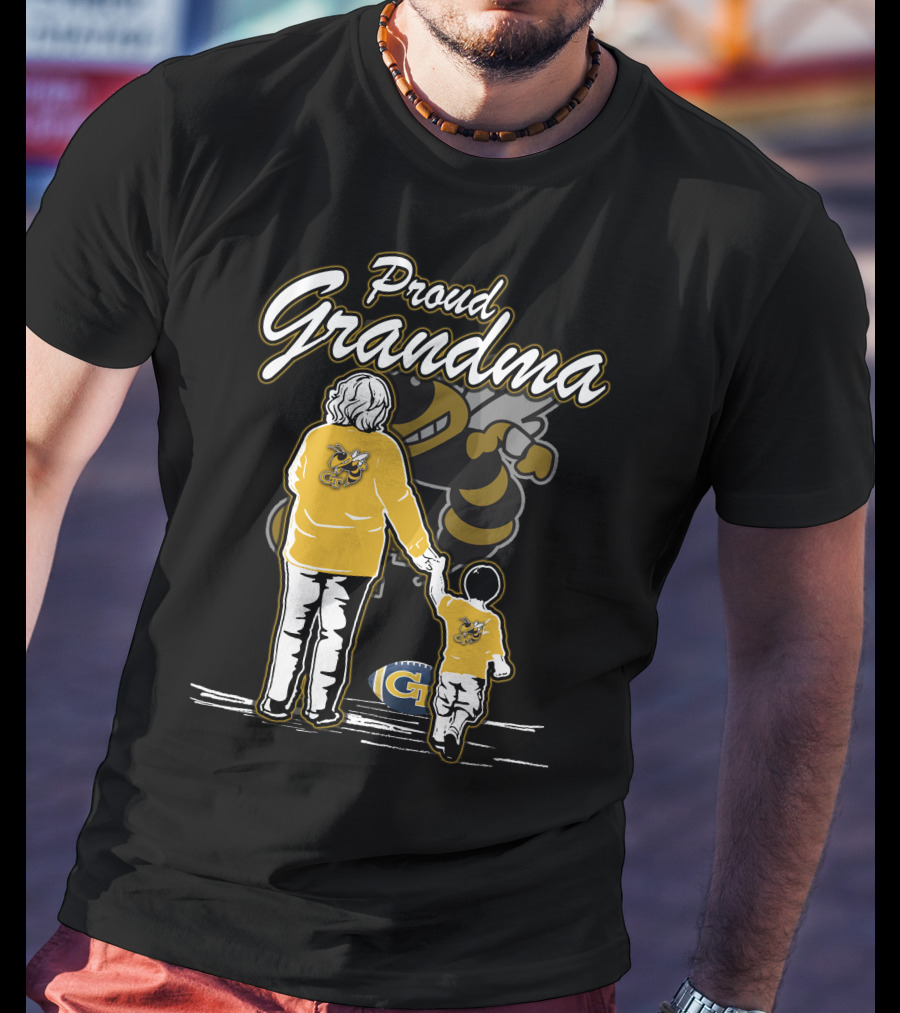 Proud Grandma Georgia Tech Yellow Jackets Buzz Football T-Shirt