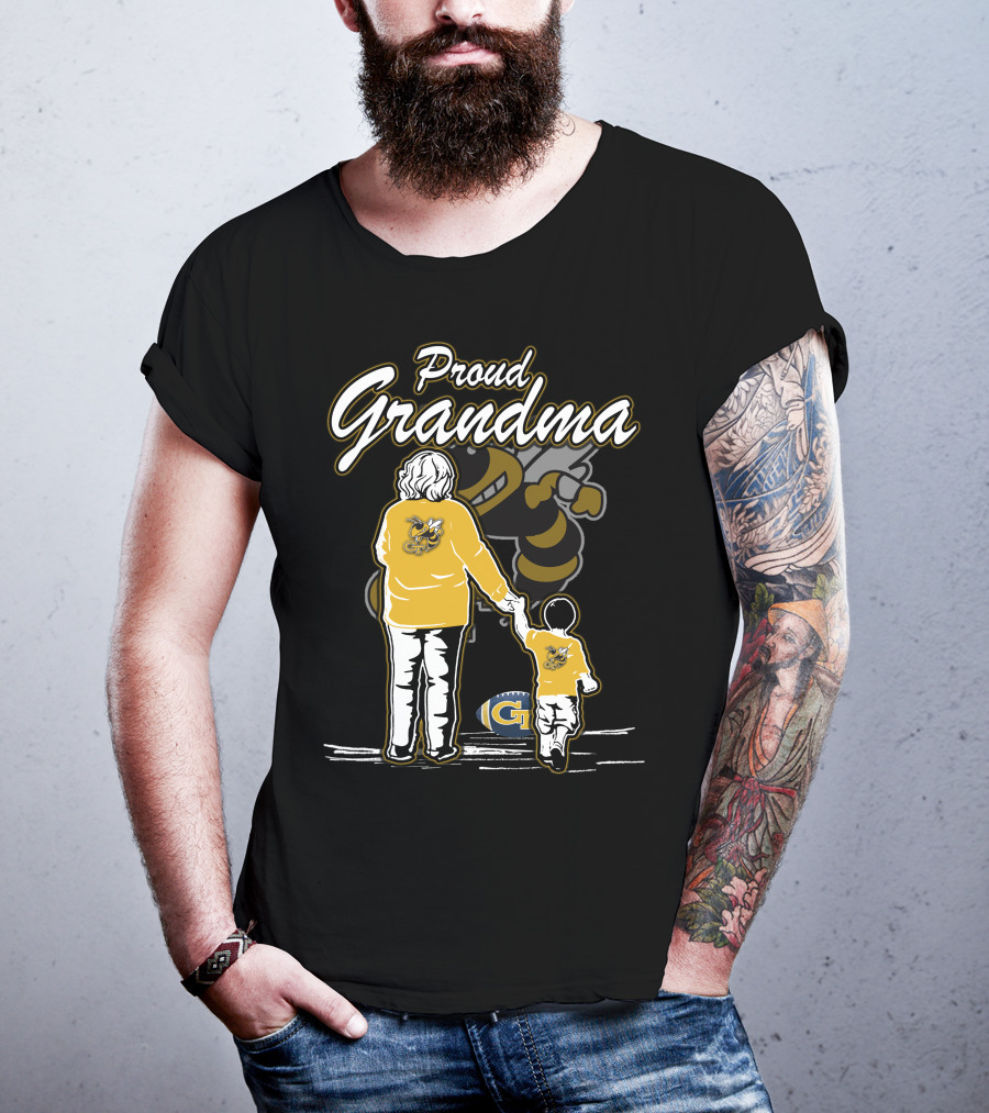Proud Grandma Georgia Tech Yellow Jackets Buzz Football T-Shirt