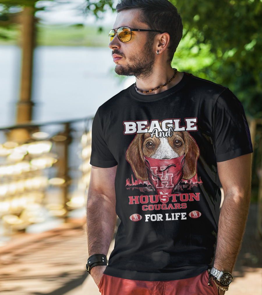 Beagle And Houston Cougars For Life T-Shirt