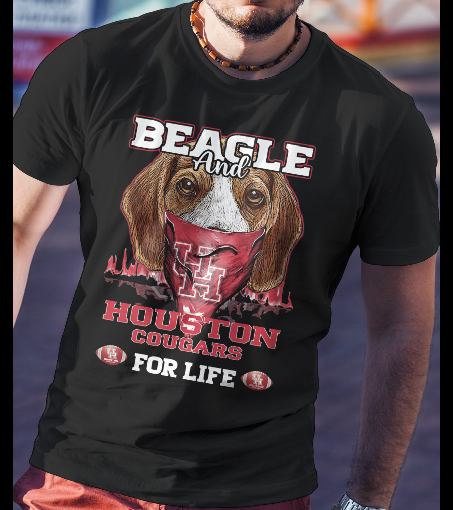 Beagle And Houston Cougars For Life T-Shirt