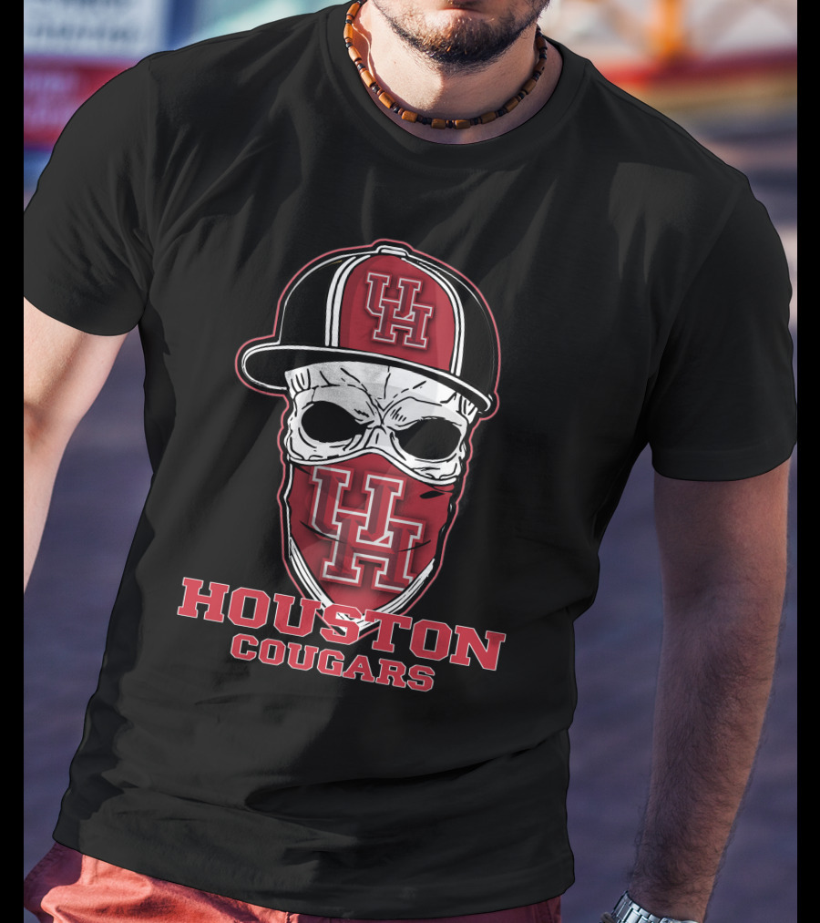 Houston Cougars UH Skull Hat T-Shirt
