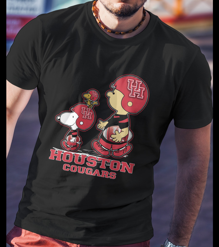 Snpfootball Houston Cougars Uh Helmets And Football Characters T-Shirt