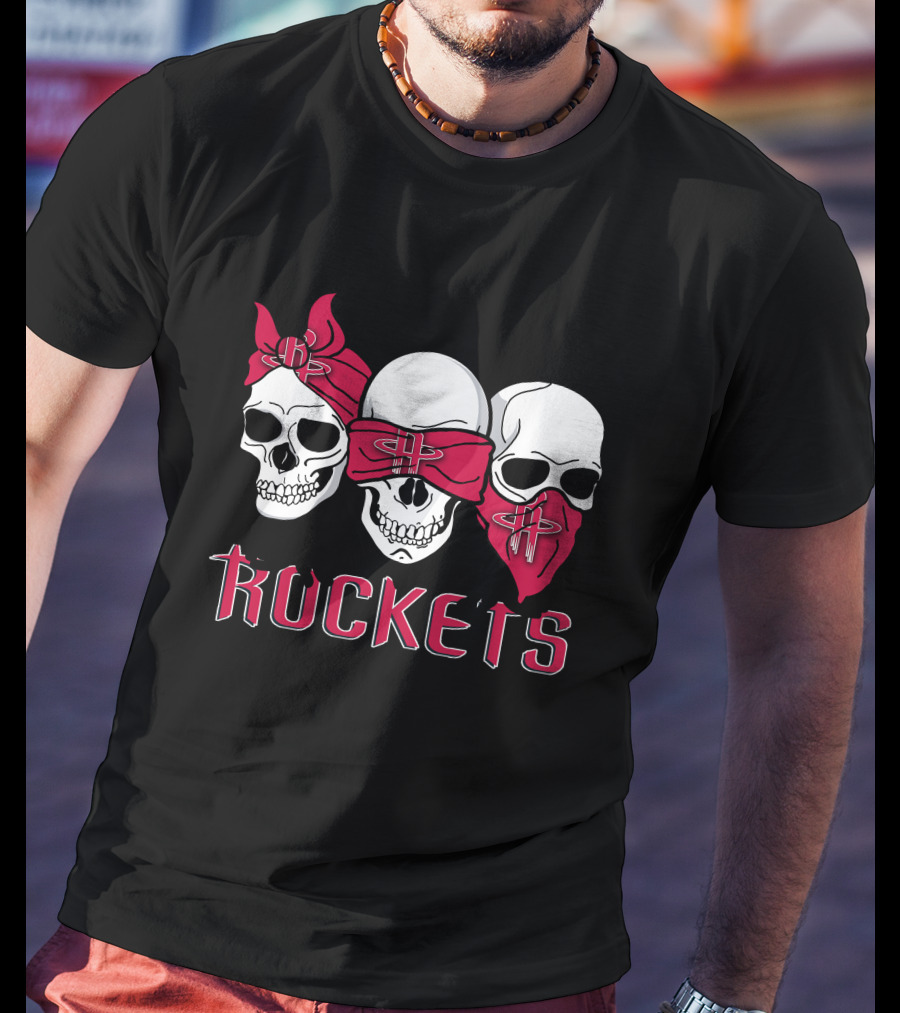 Houston Rockets Skull Trio With Bandanas T-Shirt