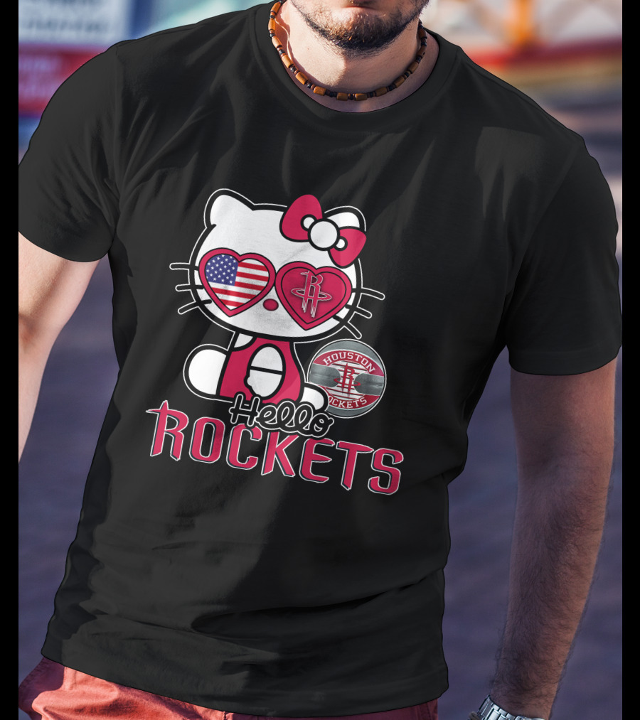 Hello Kitty Houston Rockets American Heart Eyes T-Shirt