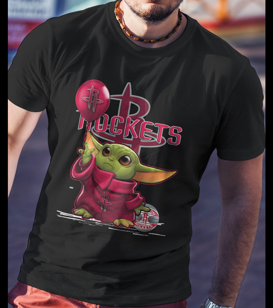 Yoda Houston Rockets Balloon T-Shirt