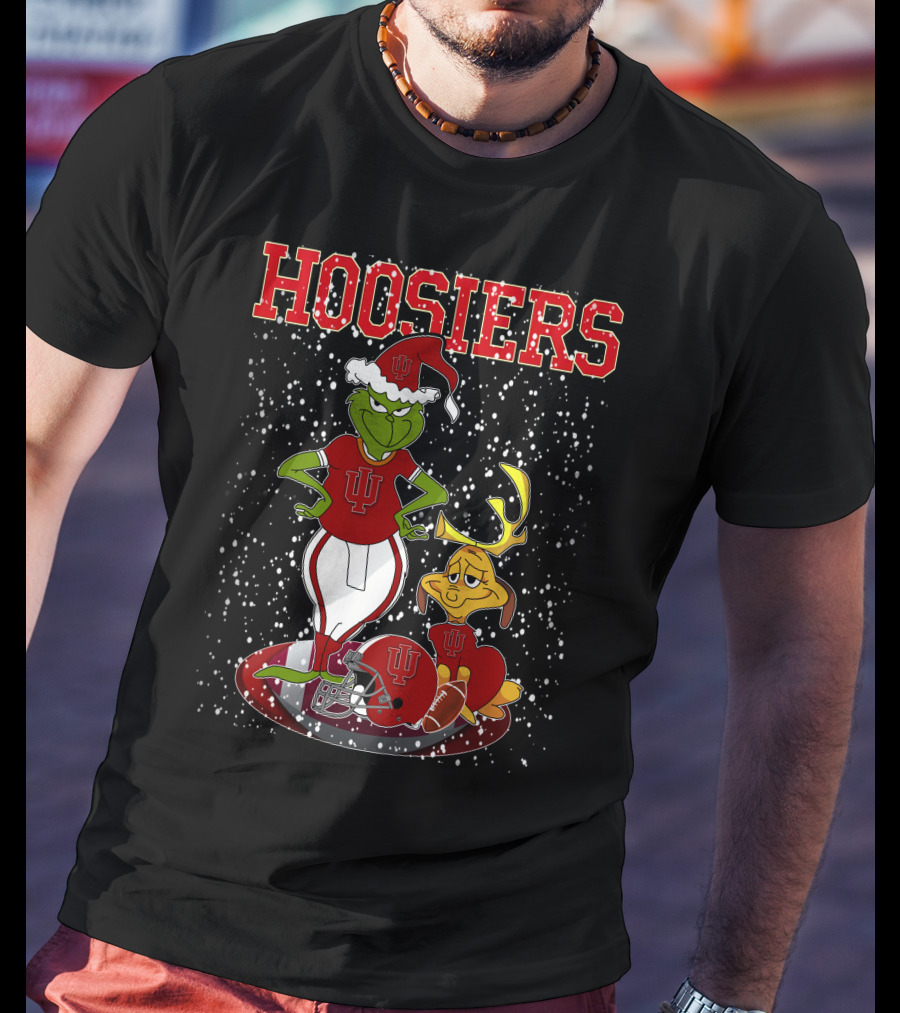 Hoosiers Grinchxmas Indiana Football Holiday Max Snowflakes T-Shirt