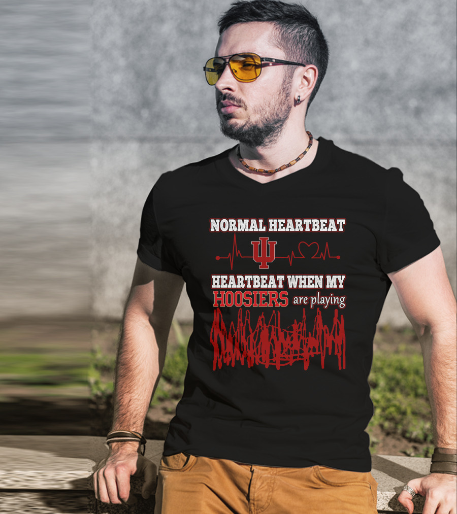 Normal Heartbeat Iu Heartbeat When My Hoosiers Are Playing T-Shirt