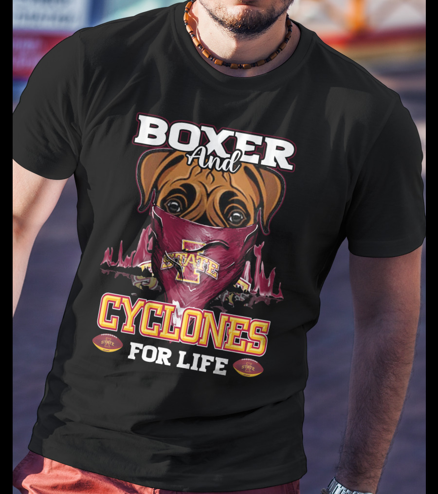 Boxer And Cyclones For Life Iowa State T-Shirt