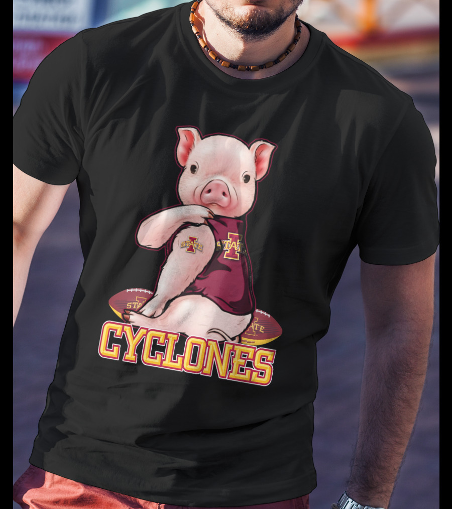 Iowa State Cyclones Pig With Football T-Shirt