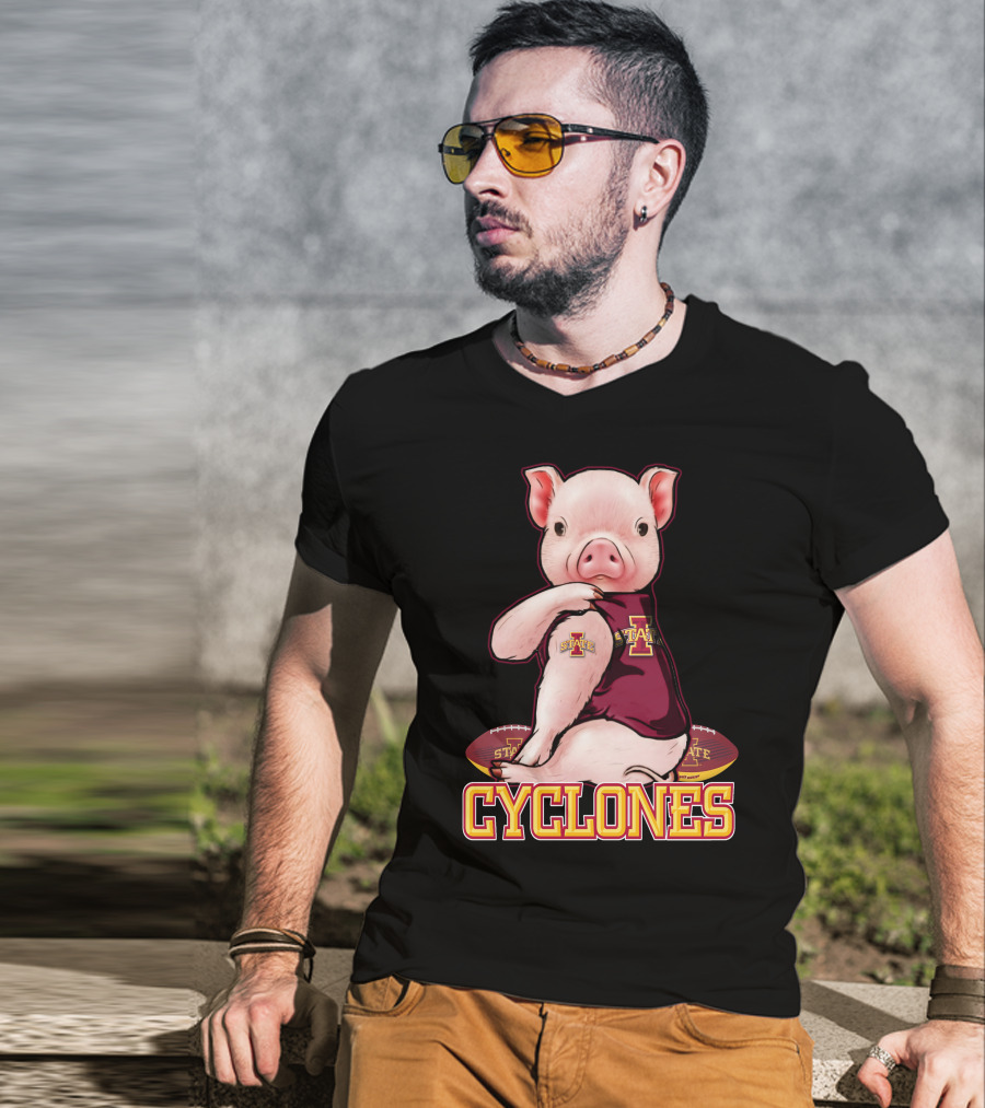 Iowa State Cyclones Pig With Football T-Shirt
