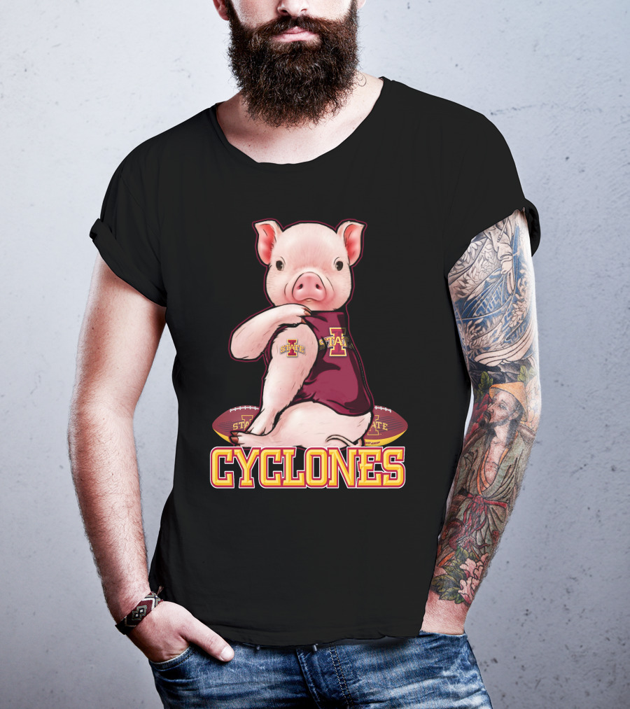 Iowa State Cyclones Pig With Football T-Shirt