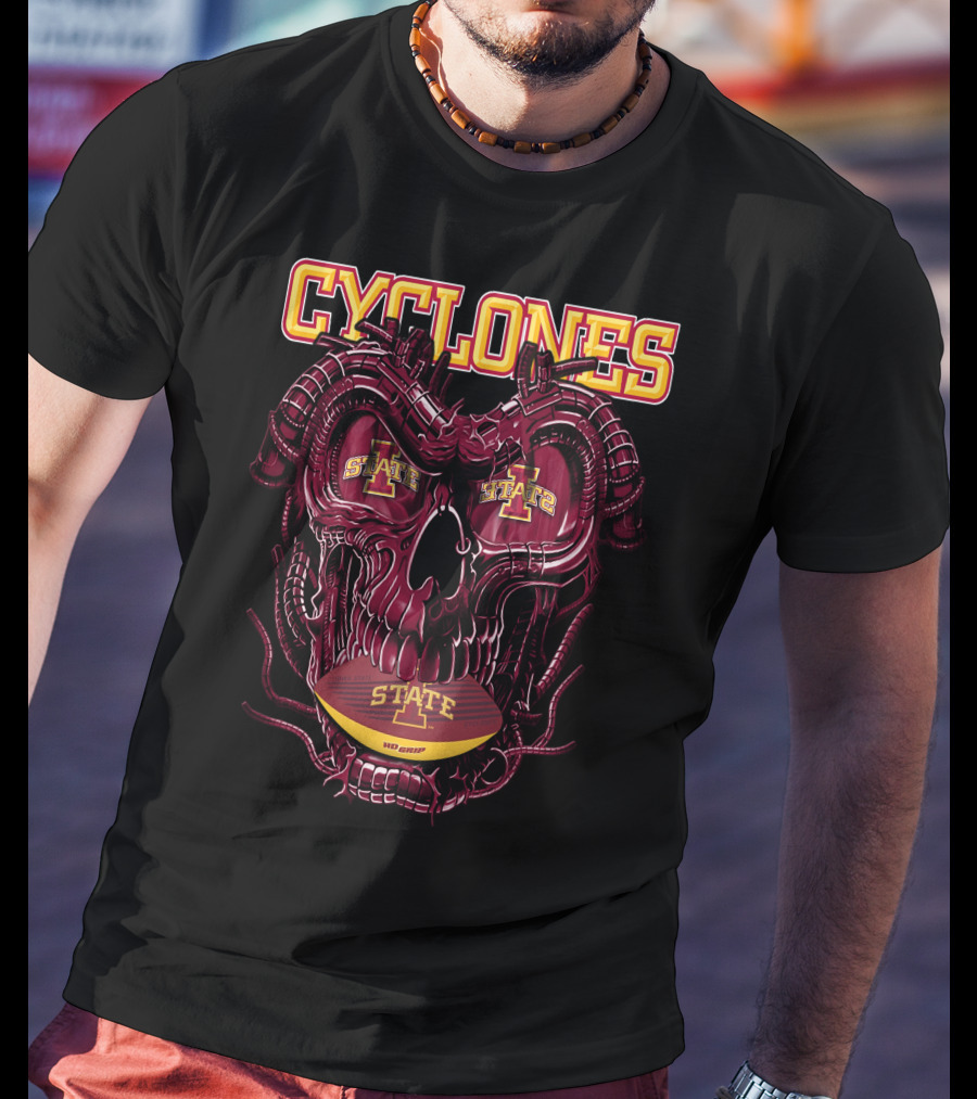 Cyclones Dragonskull Iowa State X Cyclones Football Helmet Skulls T-Shirt