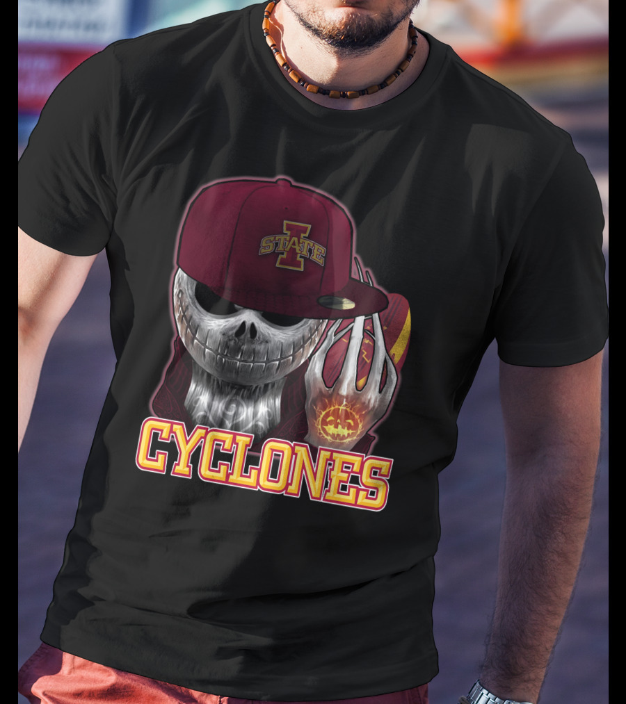 Jackskull Cyclones Iowa State Football Halloween Skull T-Shirt