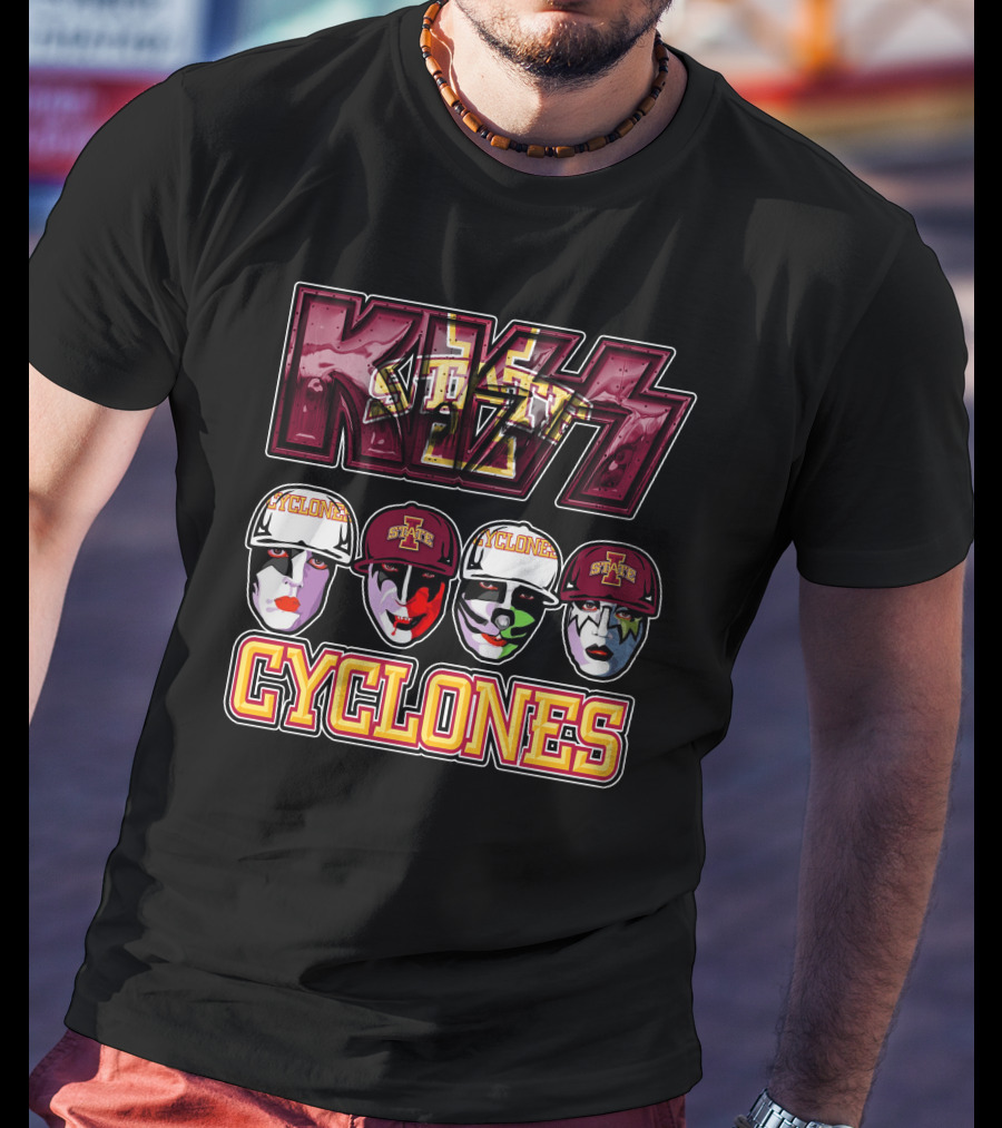 Kiss Iowa State Cyclones Faces T-Shirt